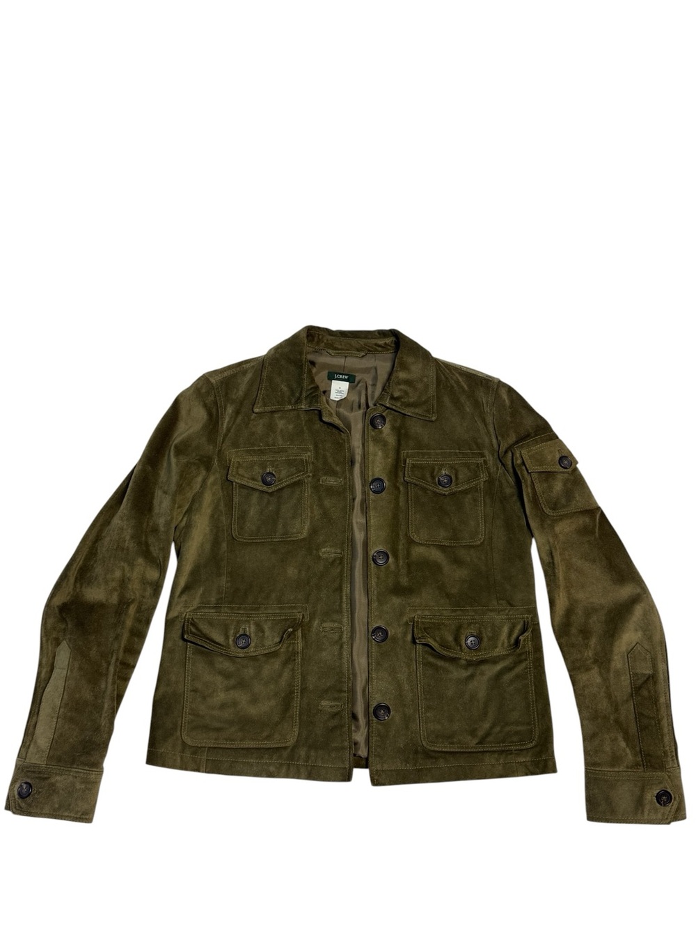 J.Crew Olive Green Leather
Suede Safari Field Jacket Size
M - Picture 4 of 10